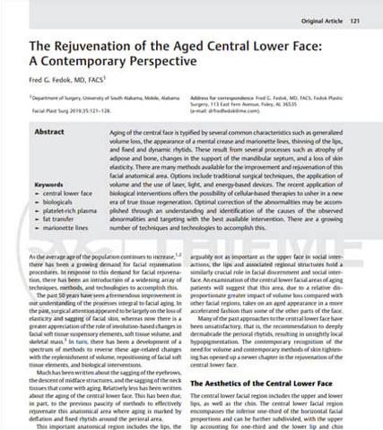 Articles: The Rejuvenation of the Aged Central Lower Face: A Contemporary Perspective