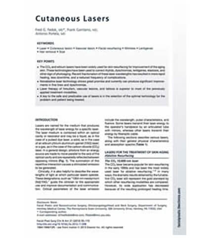 Publications: Cutaneous Laser