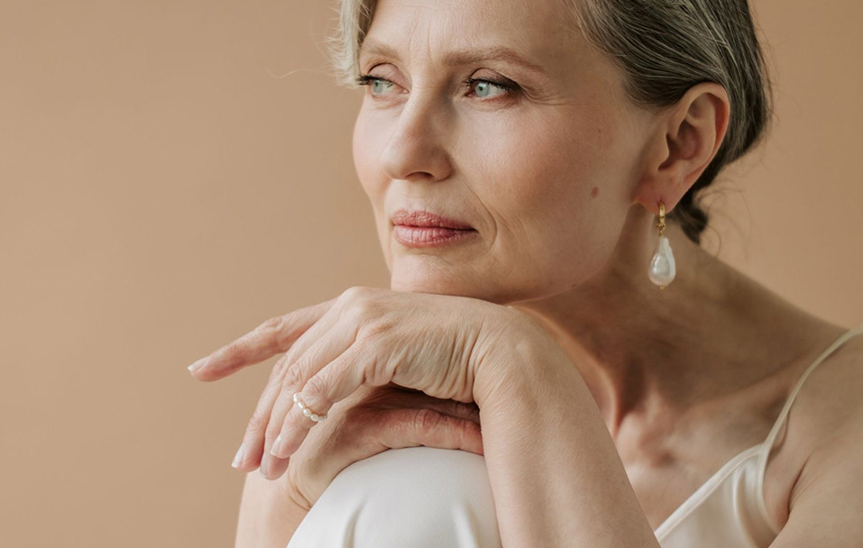 Elegant mature woman with smoother, refreshed skin after skin resurfacing treatment in Gulf Shores.
